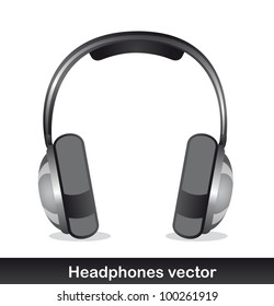 headphones with shadow over white background. vector