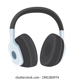 Headphones Sign Emoji Icon Illustration. Music Vector Symbol Emoticon Design Clip Art Sign Comic Style.