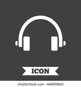 Headphones sign icon. Earphones button. Graphic design element. 