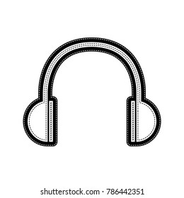 Headphones sign illustration. Vector. Flat style black icon on white.