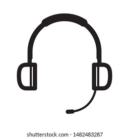 Headphones silhouette icon design. Earmuffs icon in flat style design. Vector illustration.