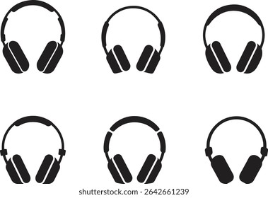 Headphones silhouette icon vector isolate on white background	