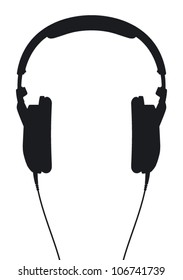 Headphones. Silhouette on a white background.