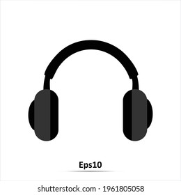 Headphones. Silhouette on a white background.