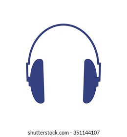 Headphones. Silhouette on a white background.