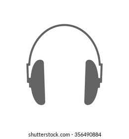 Headphones. Silhouette on a white background.