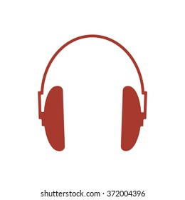 Headphones. Silhouette on a white background.
