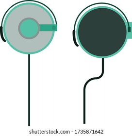 Headphones simple clip art vector illustration
