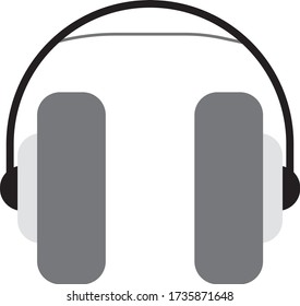Headphones simple clip art vector illustration