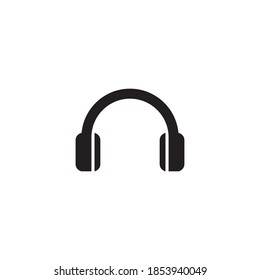 Headphones simple icon. Flat design