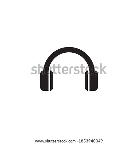 Headphones simple icon. Flat design