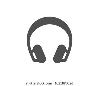 Headphones simple icon. Music listening device sign. DJ or Audio symbol. Quality design elements. Classic style. Vector