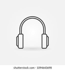Headphones simple icon. Vector headphone concept sign or design element in thin line style