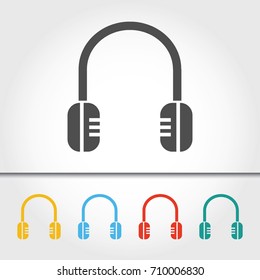 Headphones Single Icon Vector Illustration