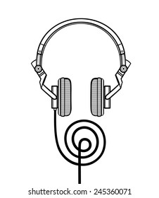 headphones sketch vector illustration