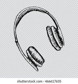 Headphones. Sketchy style.