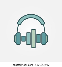 Headphones with sound equalizer vector colorful symbol or icon