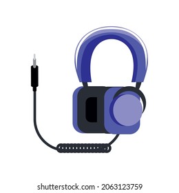 icono del vector plano de sonido de los auriculares