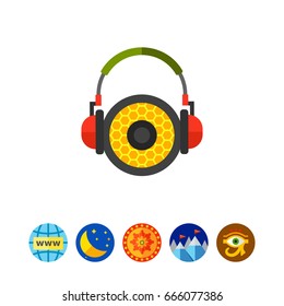Headphones with Speaker Icon