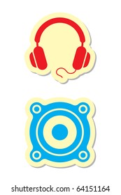 Headphones and Speaker Icons