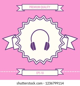 Headphones symbol icon. Graphic elements for your design