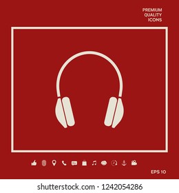 Headphones symbol icon. Graphic elements for your design