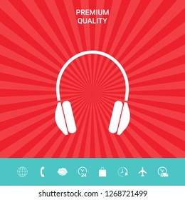 Headphones symbol icon. Graphic elements for your design