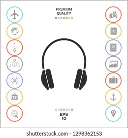 Headphones symbol icon. Graphic elements for your design