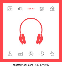 Headphones symbol icon. Graphic elements for your design