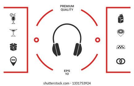 Headphones symbol icon. Graphic elements for your design