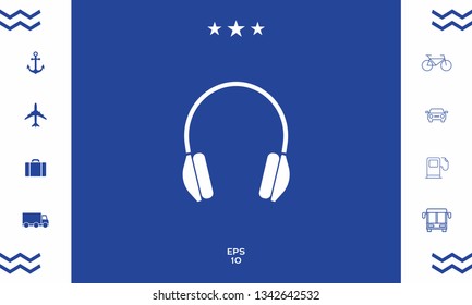 Headphones symbol icon. Graphic elements for your design
