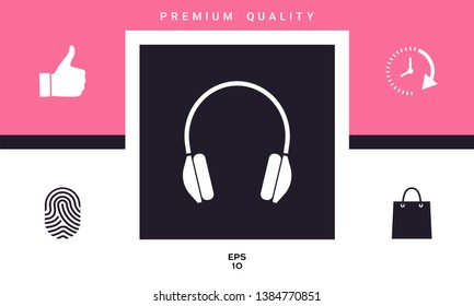 Headphones symbol icon. Graphic elements for your design