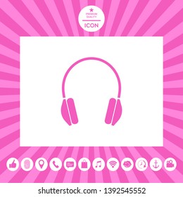 Headphones symbol icon. Graphic elements for your design