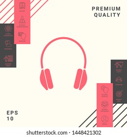 Headphones symbol icon. Graphic elements for your design