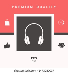 Headphones symbol icon. Graphic elements for your design