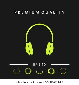 Headphones symbol icon. Graphic elements for your design