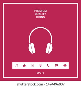 Headphones symbol icon. Graphic elements for your design