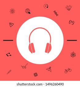 Headphones symbol icon. Graphic elements for your design