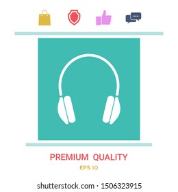 Headphones symbol icon. Graphic elements for your design