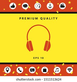 Headphones symbol icon. Graphic elements for your design