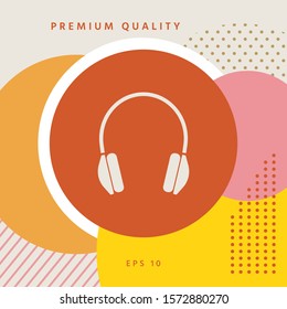 Headphones symbol icon. Graphic elements for your design