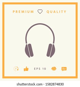 Headphones symbol icon. Graphic elements for your design