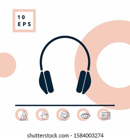 Headphones symbol icon. Graphic elements for your design