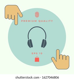 Headphones symbol icon. Graphic elements for your design