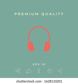 Headphones symbol icon. Graphic elements for your design