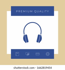 Headphones symbol icon. Graphic elements for your design