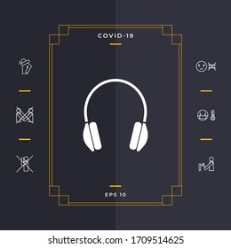 Headphones symbol icon. Graphic elements for your design