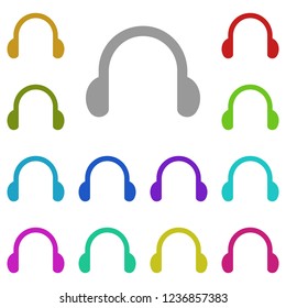 headphones symbol sign icon in multi color. Simple glyph vector of web set for UI and UX, website or mobile application