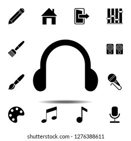 headphones symbol sign icon. Simple glyph vector element of web, minimalistic icons set for UI and UX, website or mobile application