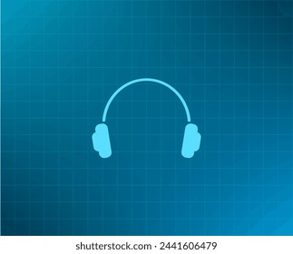 Headphones symbol. Vector illustration on a blue background. Eps 10